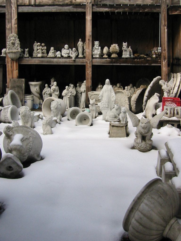 Some statue place with snow, March 2002