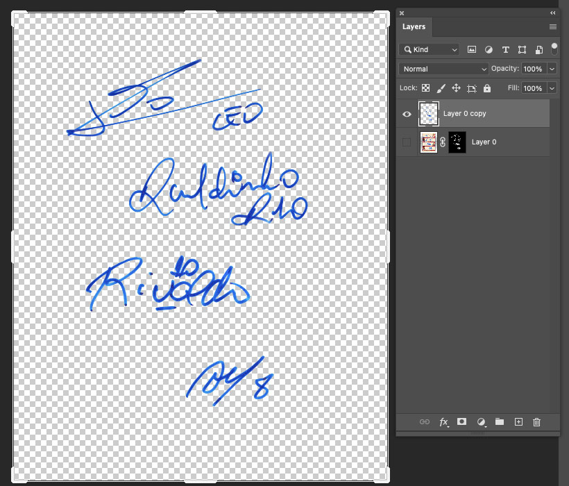 Screenshot of Photoshop with just the autographs