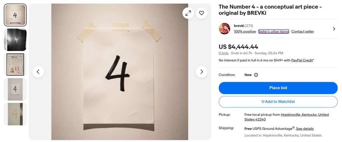 Screenshot of eBay auction